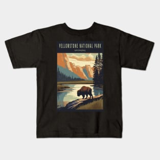 Yellowstone National Park Vintage Poster Kids T-Shirt